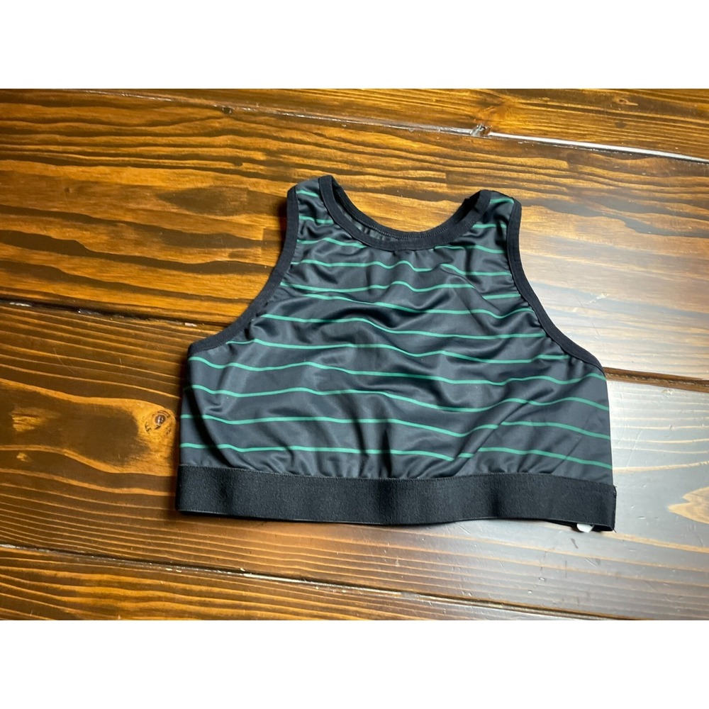Oregon Sports Bra, Women's Size Medium, Black Green, Striped, Oregon Ducks NCAA